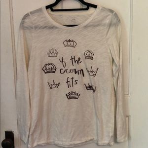Aerie Off-white “If the Crown Fits” Pajama Top